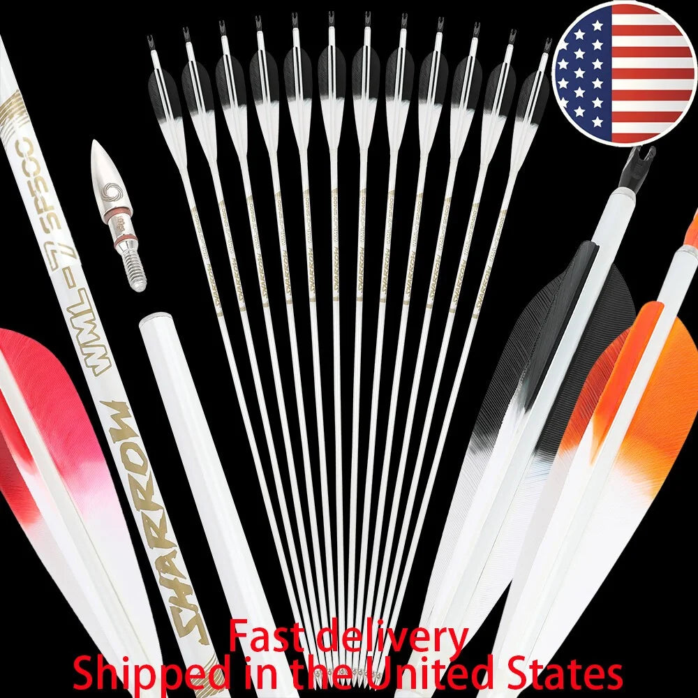33inch Wooden Arrows Handmade Tradition Target Arrows with Turkey Feather.