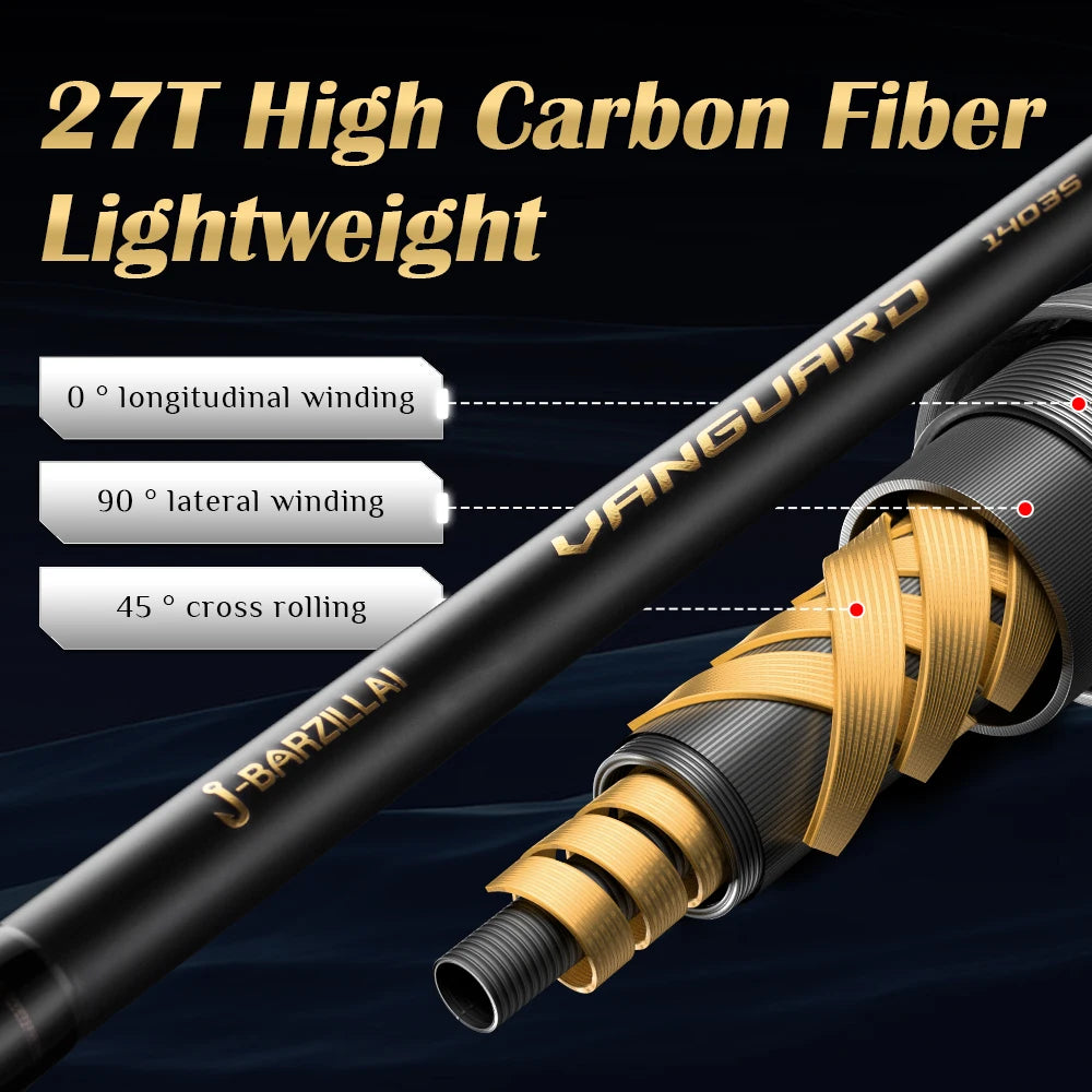 Carbon Surf Spinning Fishing Rod, Ultra-Light High-Sensitivity Graphite Pole Saltwater/Onshore Surf Fishing