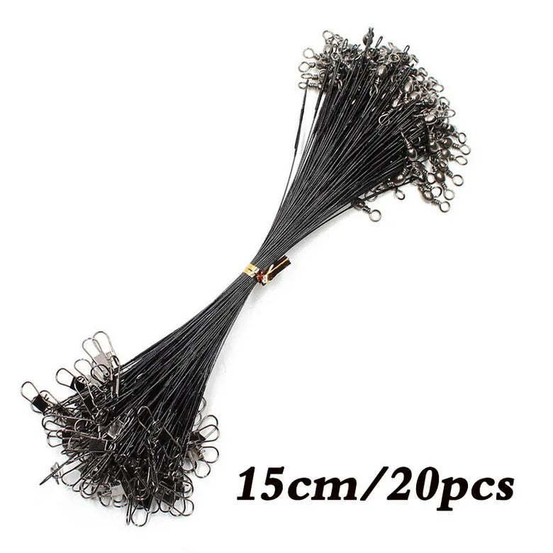 Anti Bite Steel Fishing Line Steel Wire Leader With Swivel Fishing Accessory.