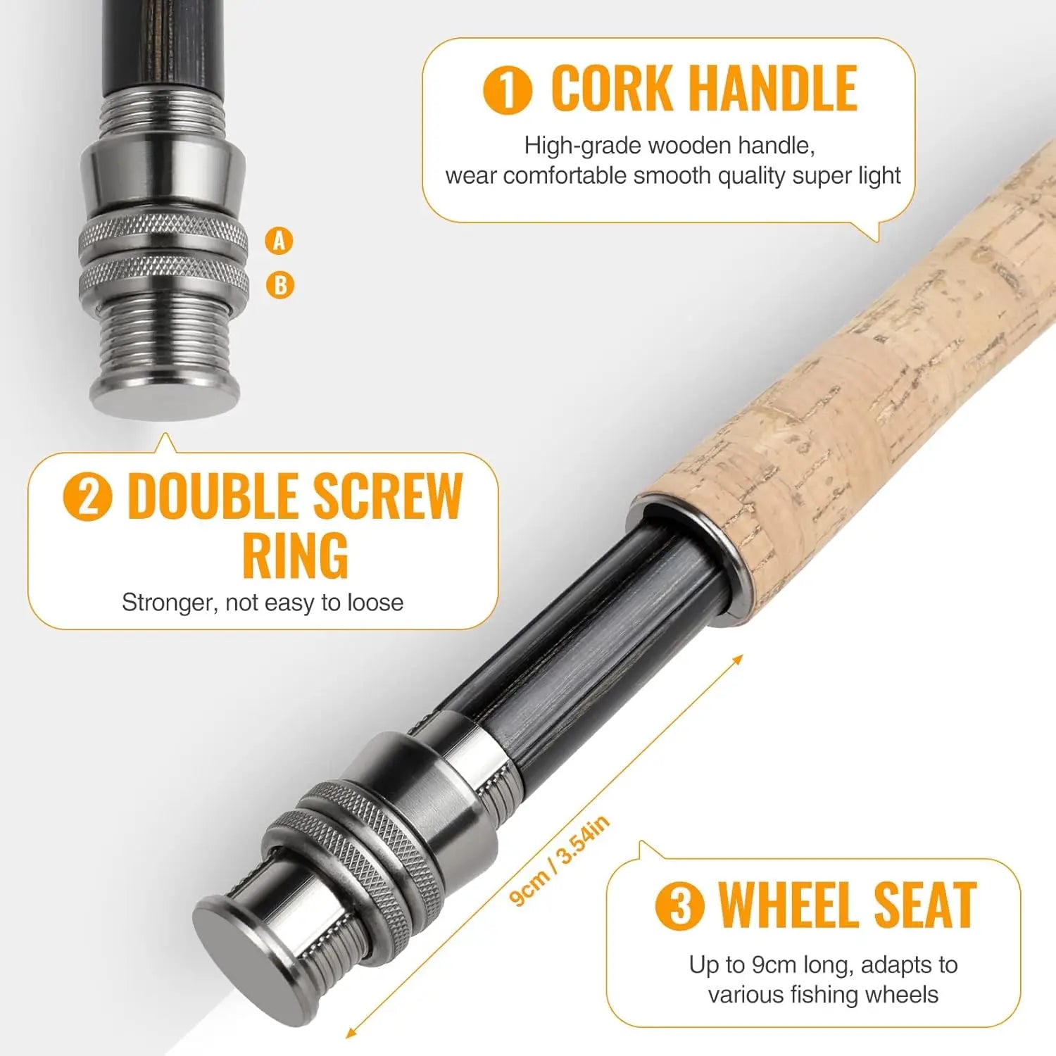 Lightweight 4-Piece Graphite Fly Fishing Rod & Reel Combo.