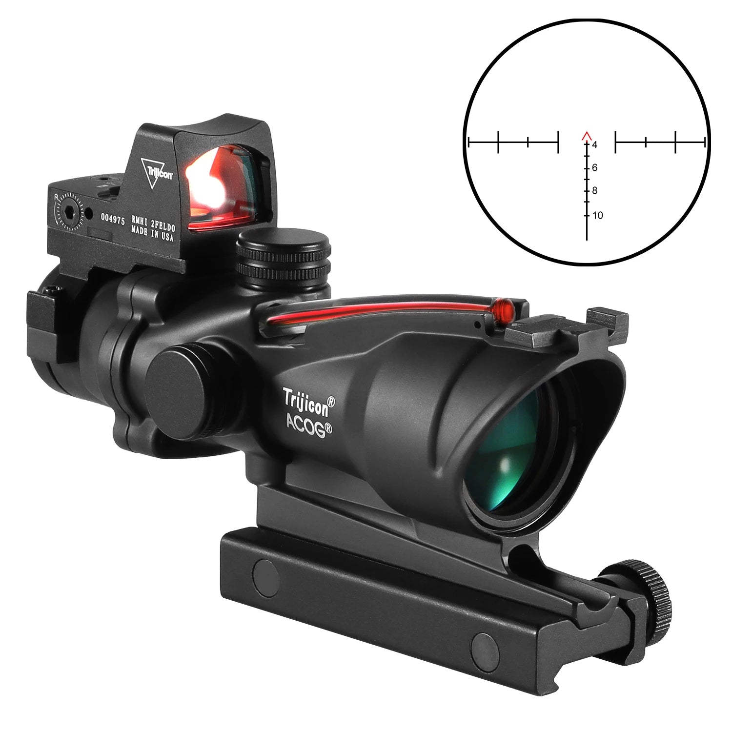 Adjustable 4x32 Red Dot 1x 4x Scope  Red Dot Tactical Scope 20mm Rail Scope for Hunting