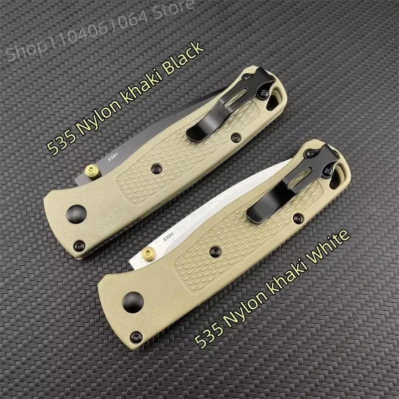BM 535 Bugout Multi EDC Folding Knife Grivory Handle Drop Point Ultra.