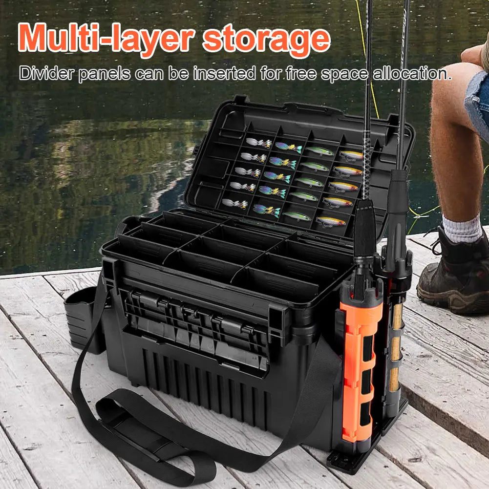 Portable Fishing Tackle Box 2 Tier Multi-functional Fishing Lure.