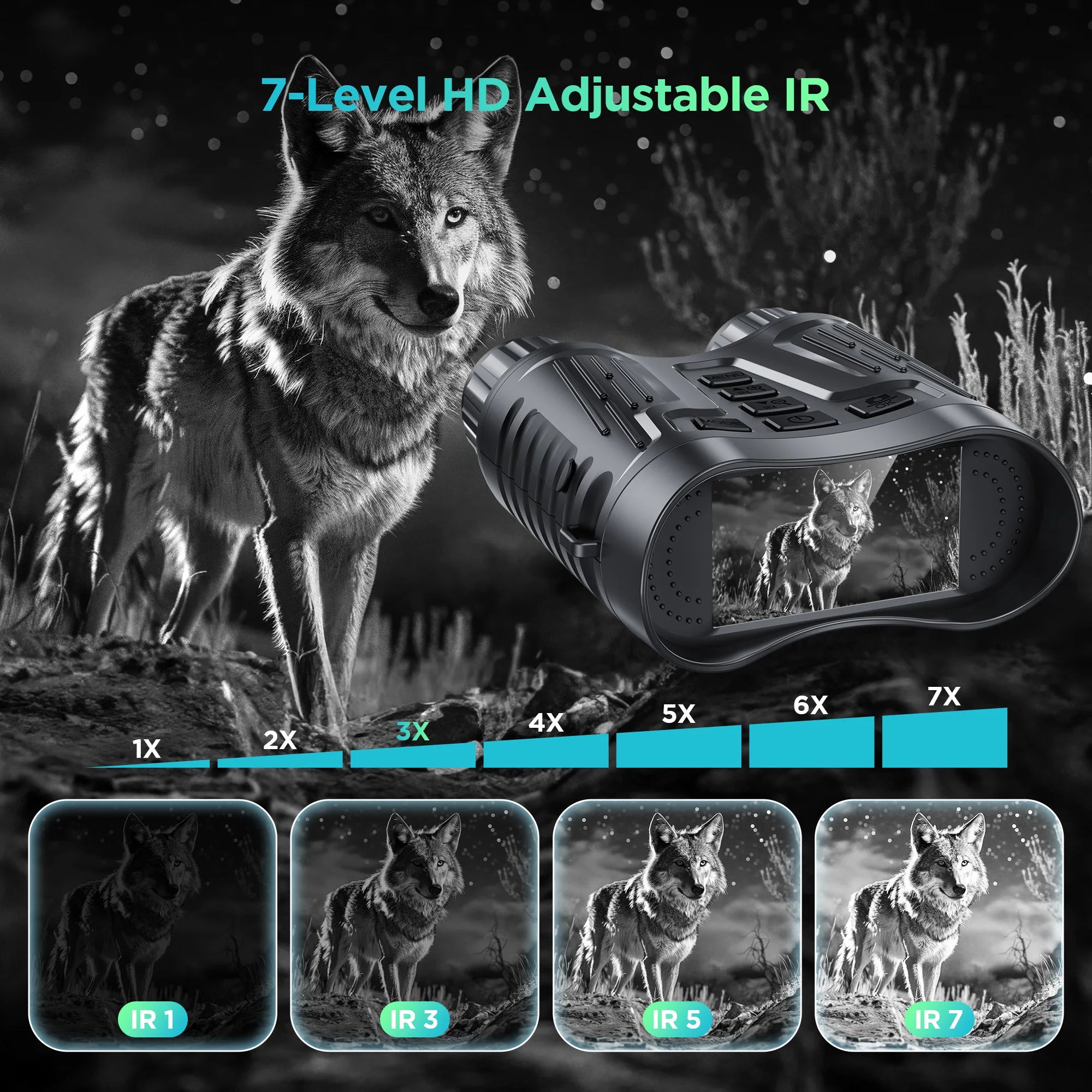 Rechargeable Night Vision Telescope 4K UHD - 1000ft Viewing Range Digital NV