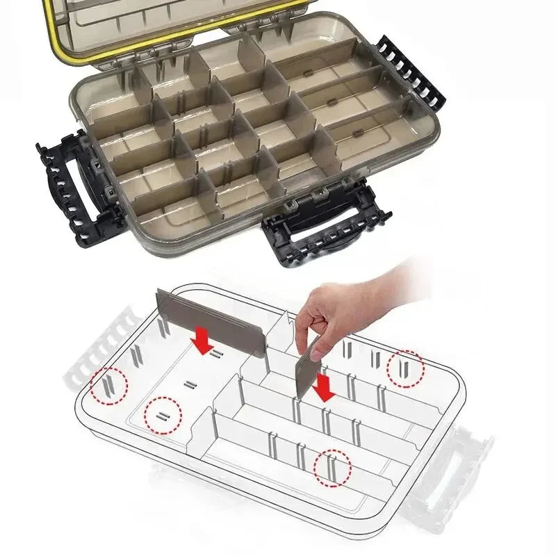 Large-Capacity Waterproof Fishing Tackle Box Fishing Accessories Tool Storage.