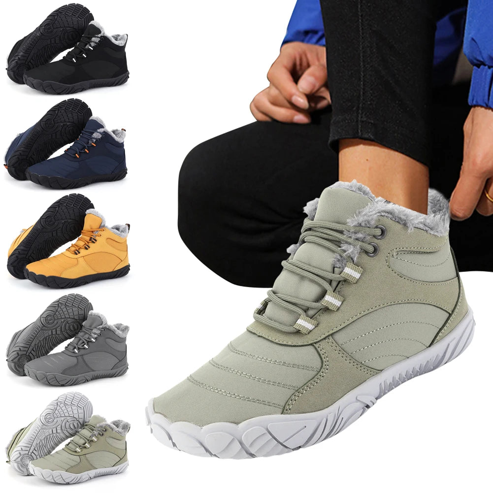Winter Plush Boots Wide Toe Box Barefoot Shoes Non Slip Outdoor.