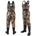 Fishing chest waders with integrated boots