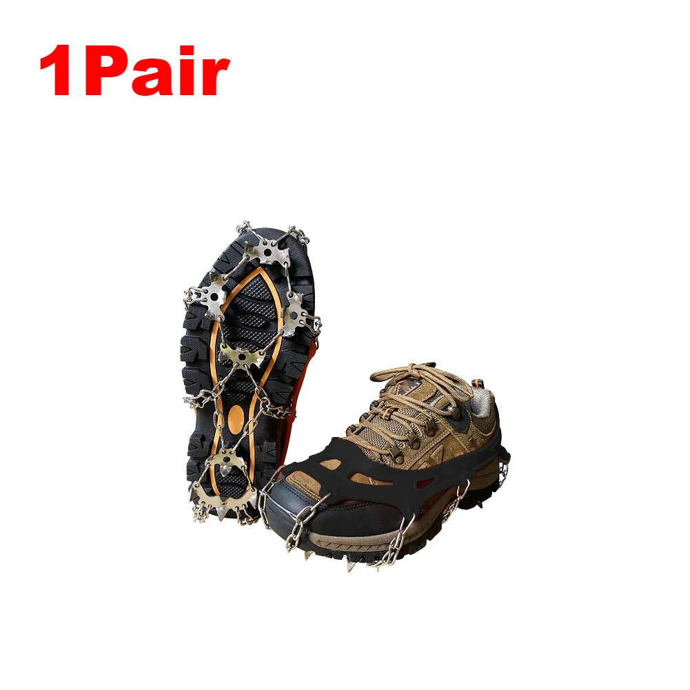 1/2Pair 19 Teeth Snow Spikes Crampons Anti Slip Ice Gripper.
