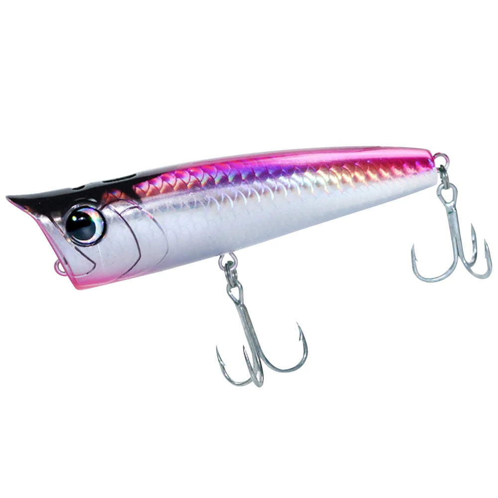 Popper Fishing Lure with Hook Floating Fishing Lure 3D Eyes Artificial.