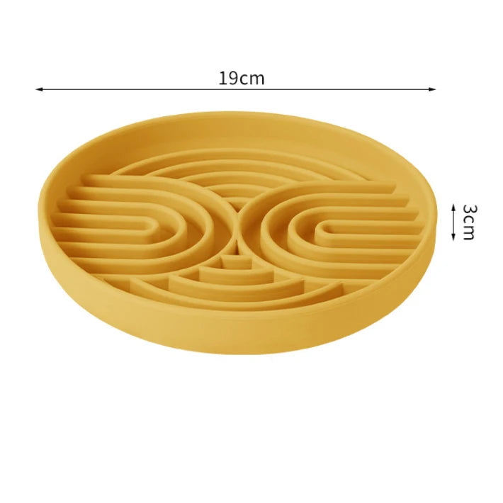Silicone Dog Bowl Slow Feeder with Suction Cup & Licking Pad