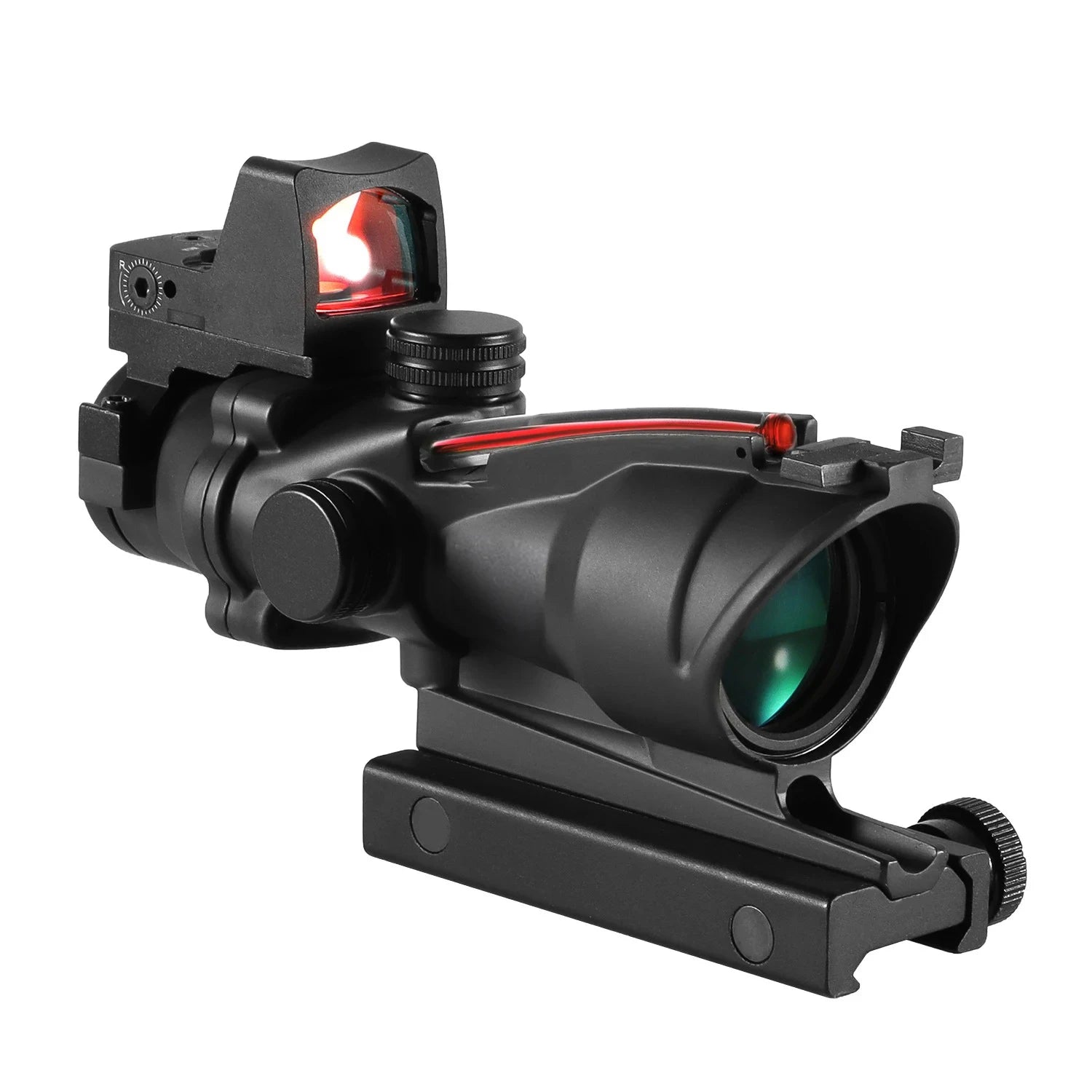 Adjustable 4x32 Red Dot 1x 4x Scope  Red Dot Tactical Scope 20mm Rail Scope for Hunting