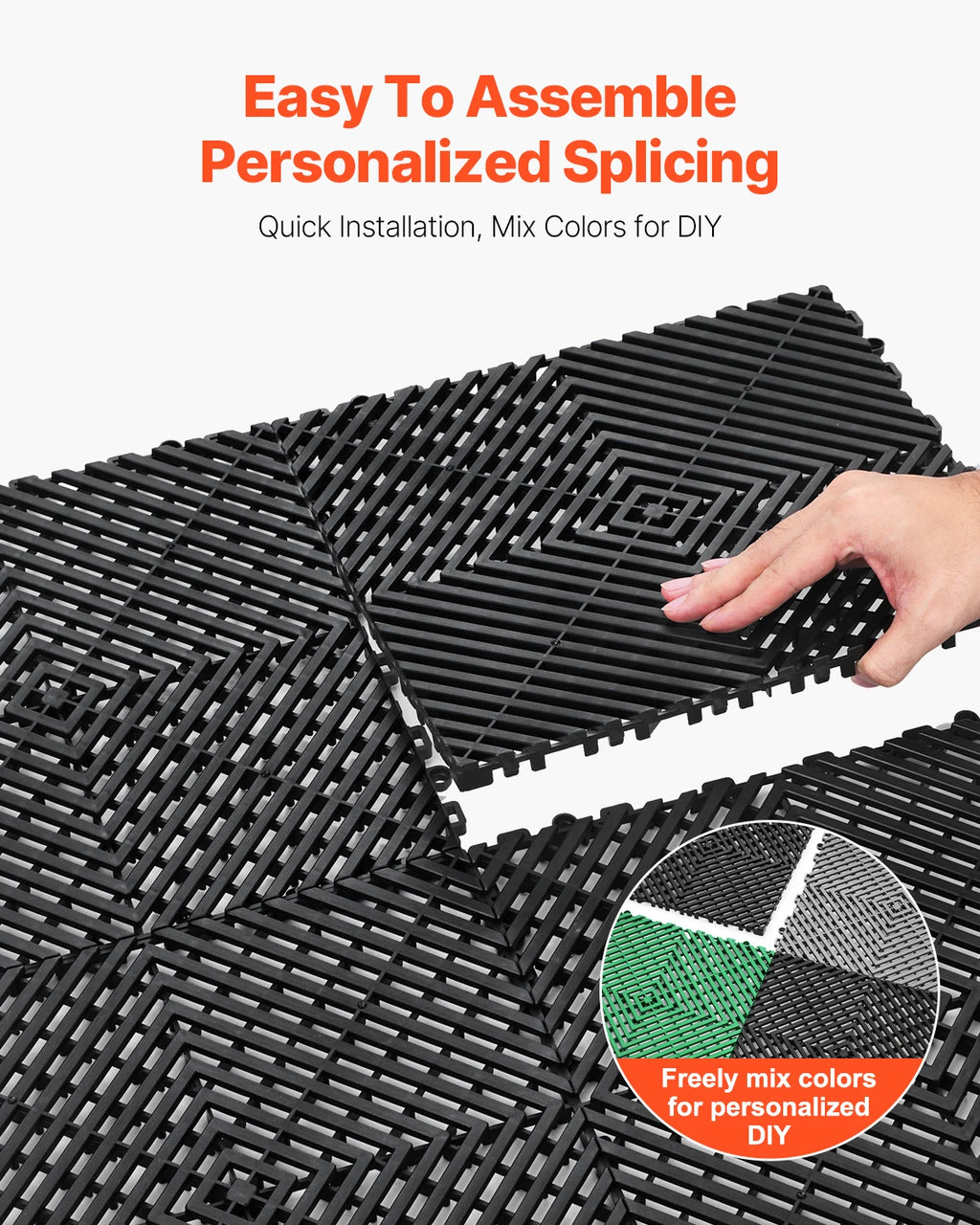 SucceBuy Interlocking Drainage Mat 12inx12in.