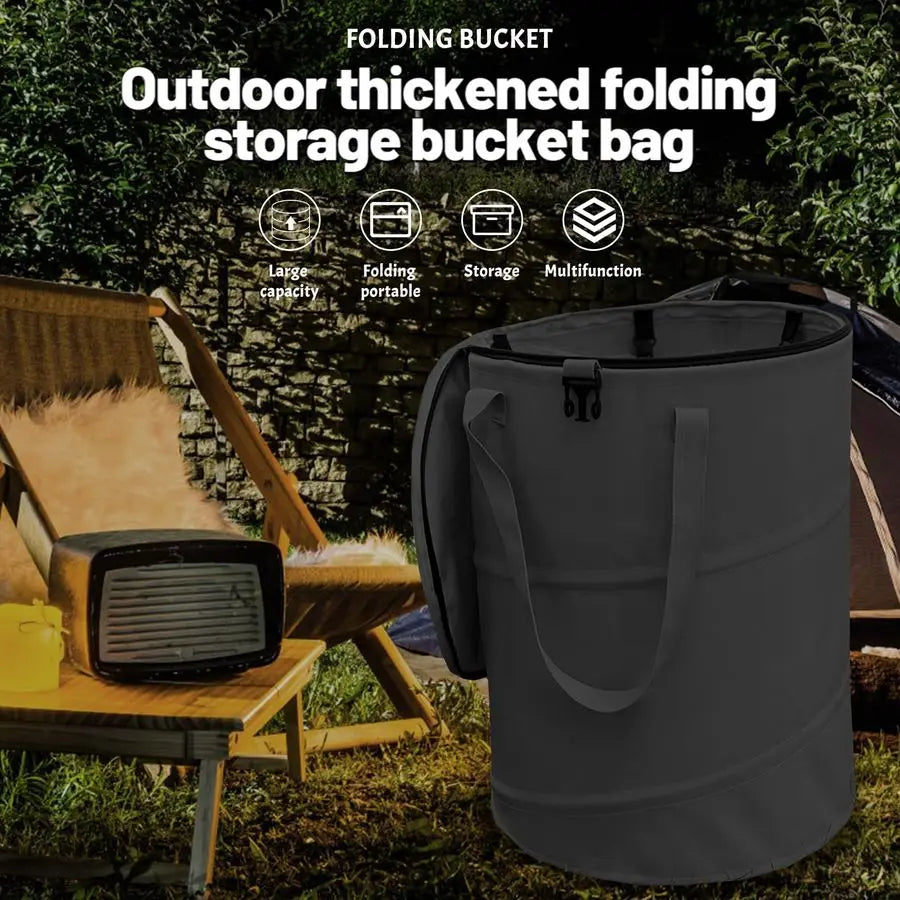 up Camping Trash can with lid,Collapsible 24 Gallons Trash and Garden.