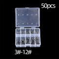 Circle Fishhook 3#-12# Jig Barbed Bait Tackle 50-1600Pcs/Box