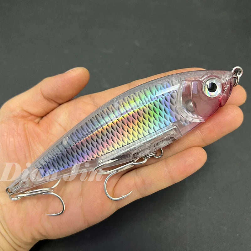 130mm 48g Pencil Fishing Lures Saltwater Trout Pesca Artificial Hard Twitchbait 3D Floating Wobblers for Twitch Fishing Supplies