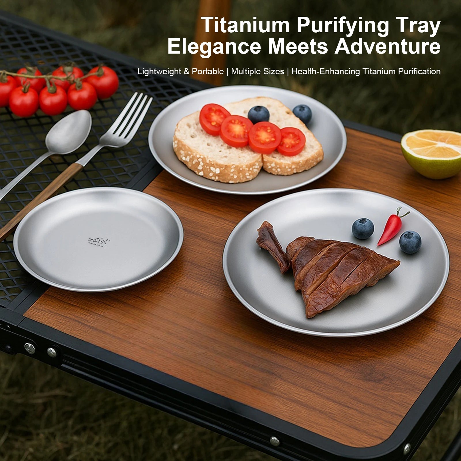24-Piece Enamel Tableware Set for Camping & Backpacking.