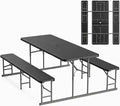 Folding Picnic Table and Bench Set, Portable Outdoor Dining Furniture for Camping.