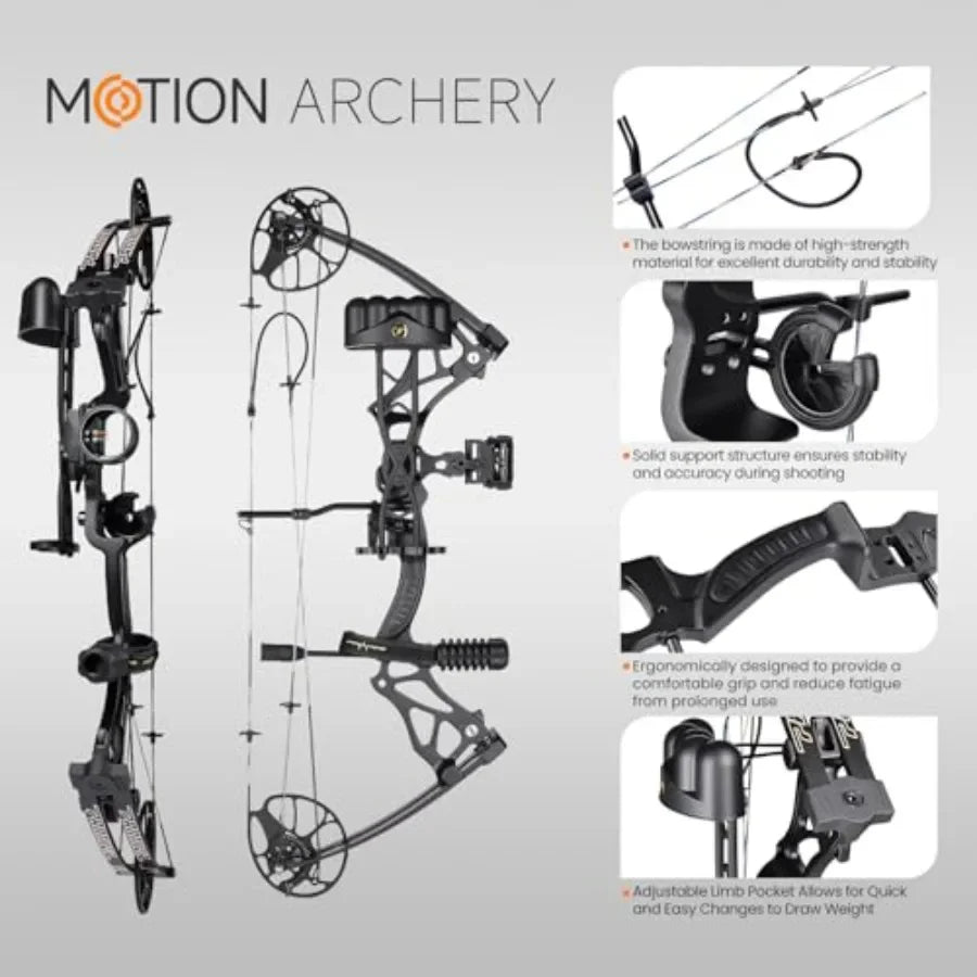 Lightweight Compound Bow Package Fully Adjustable for Adults.