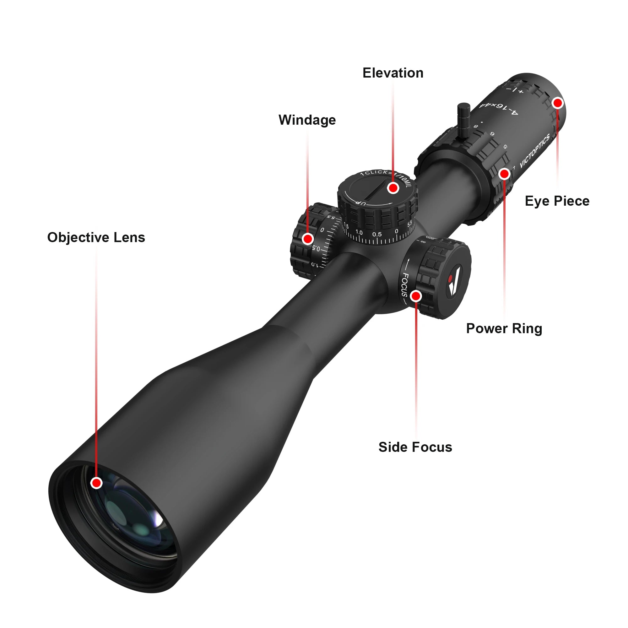 VictOptics S4 4-16x44 SFP Riflescope,Crystal Clear Optics.