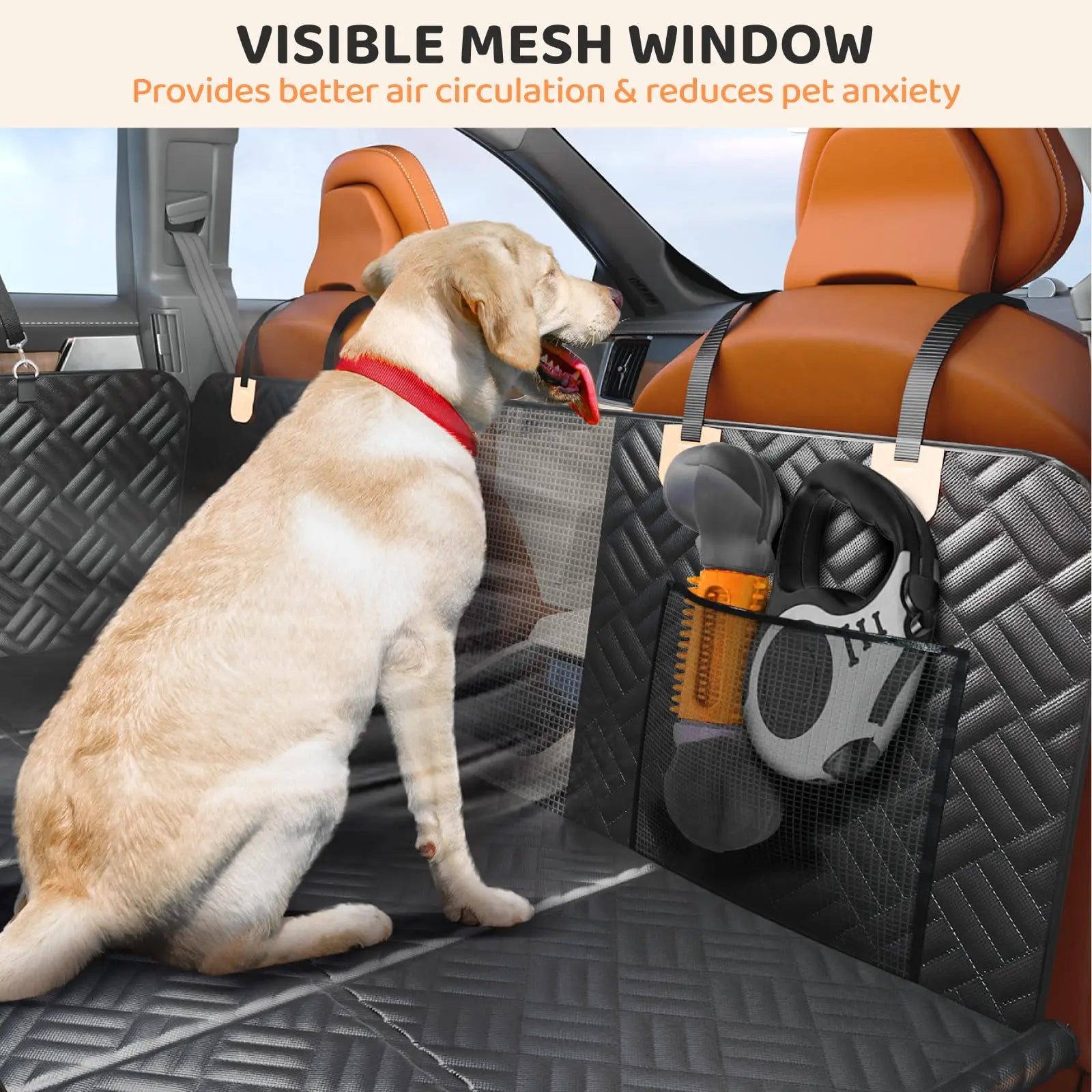 Car Rear Seat Dog Seat Cover, Hard Bottom Rear Seat Extender.