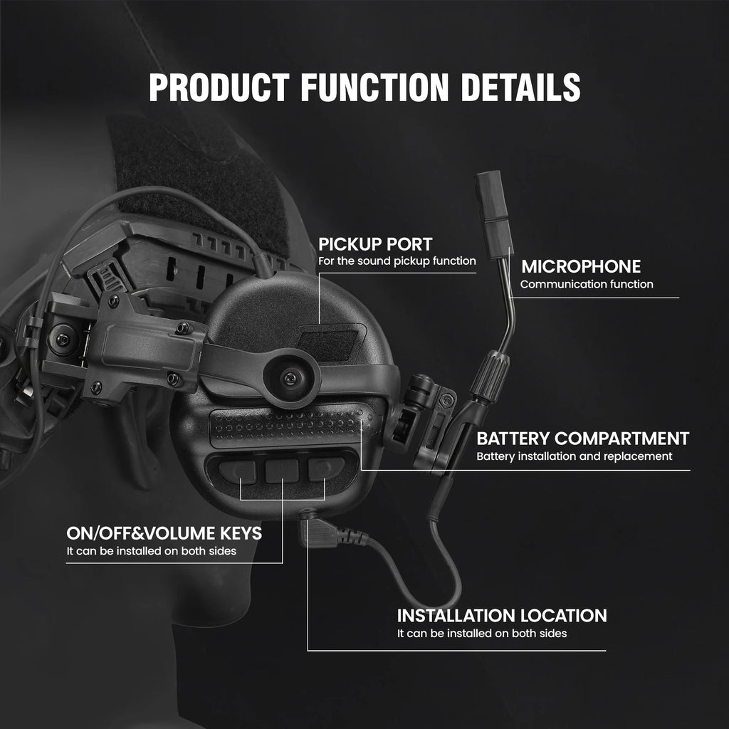 Army Shooting Earmuffs Tactical Hunting Headset Electronic Hearing.