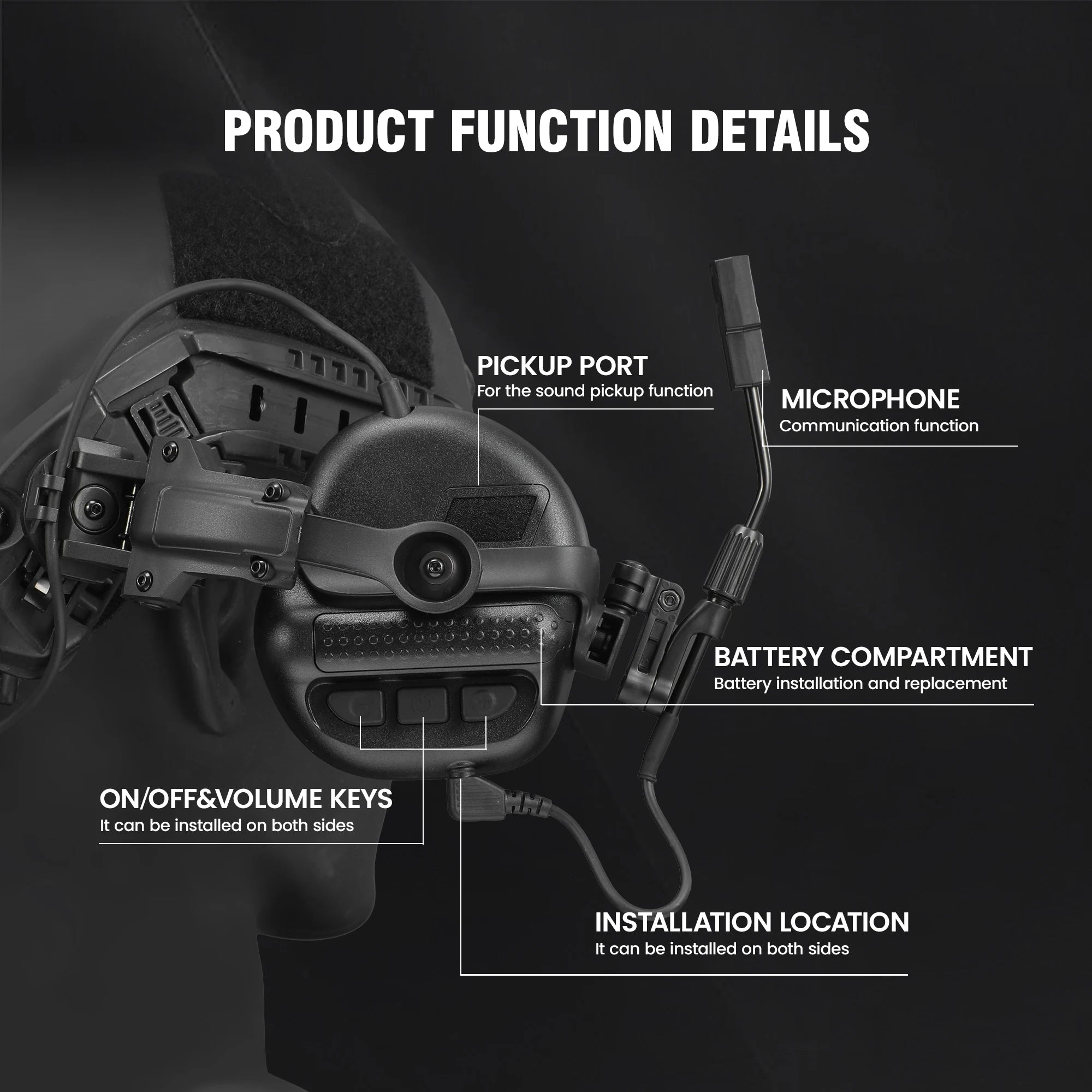 Army Shooting Earmuffs Tactical Hunting Headset Electronic Hearing.