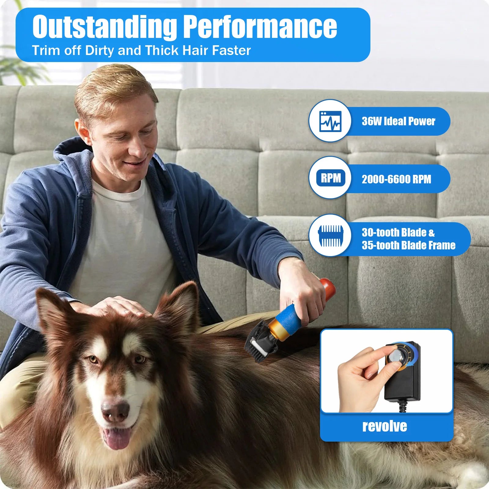 36W Electric Sheep Goat Shears Animal Grooming Shearing Clipper.