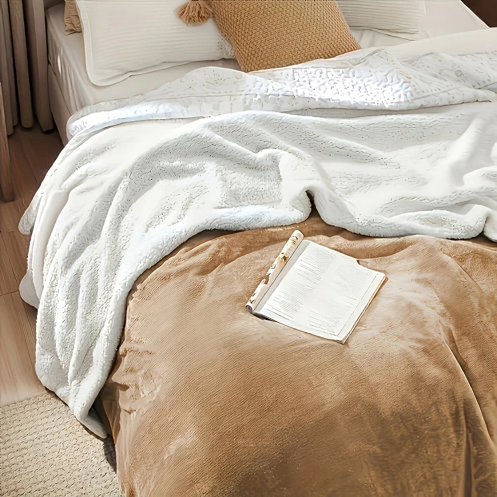Sherpa Fleece Bed Blanket Twin Size Super Soft Fuzzy Plush Warm Cozy Fluffy Microfiber.