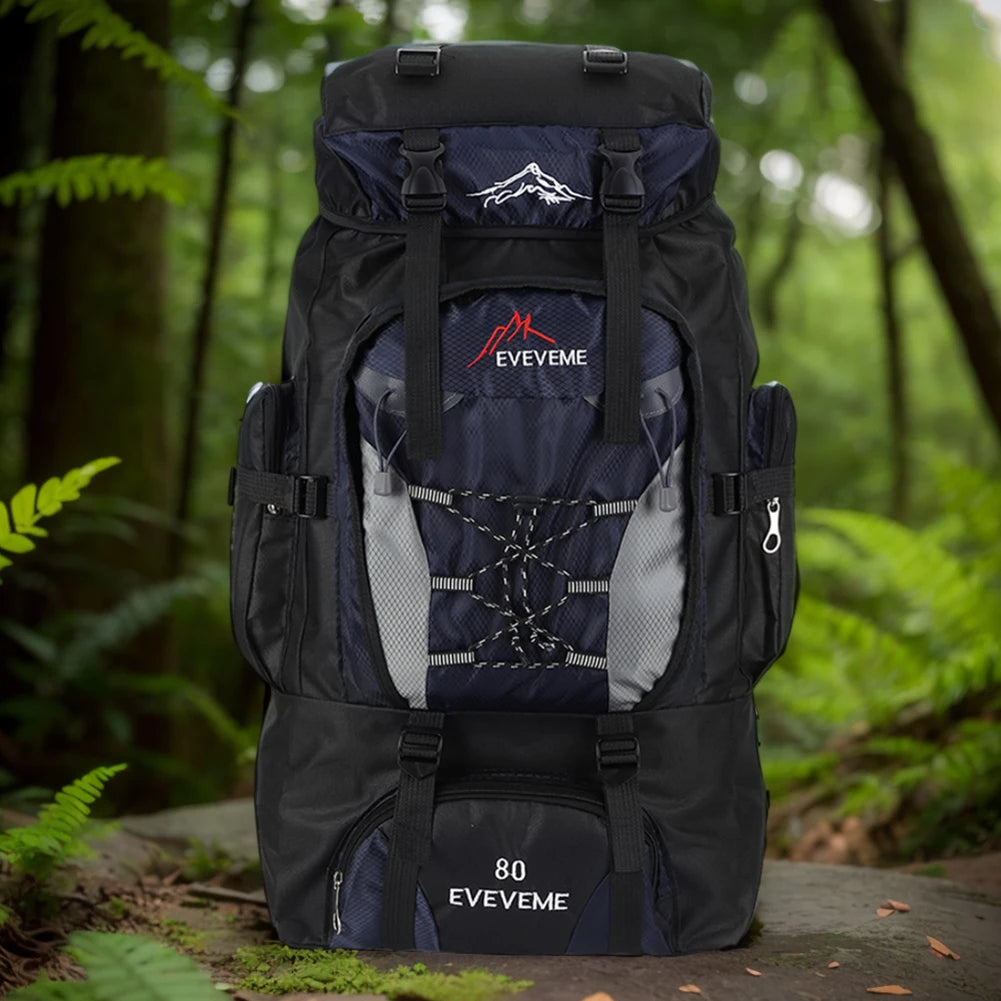 80L Mountaineering Backpack Large Capacity Travel Backpack Adjustable Strap.