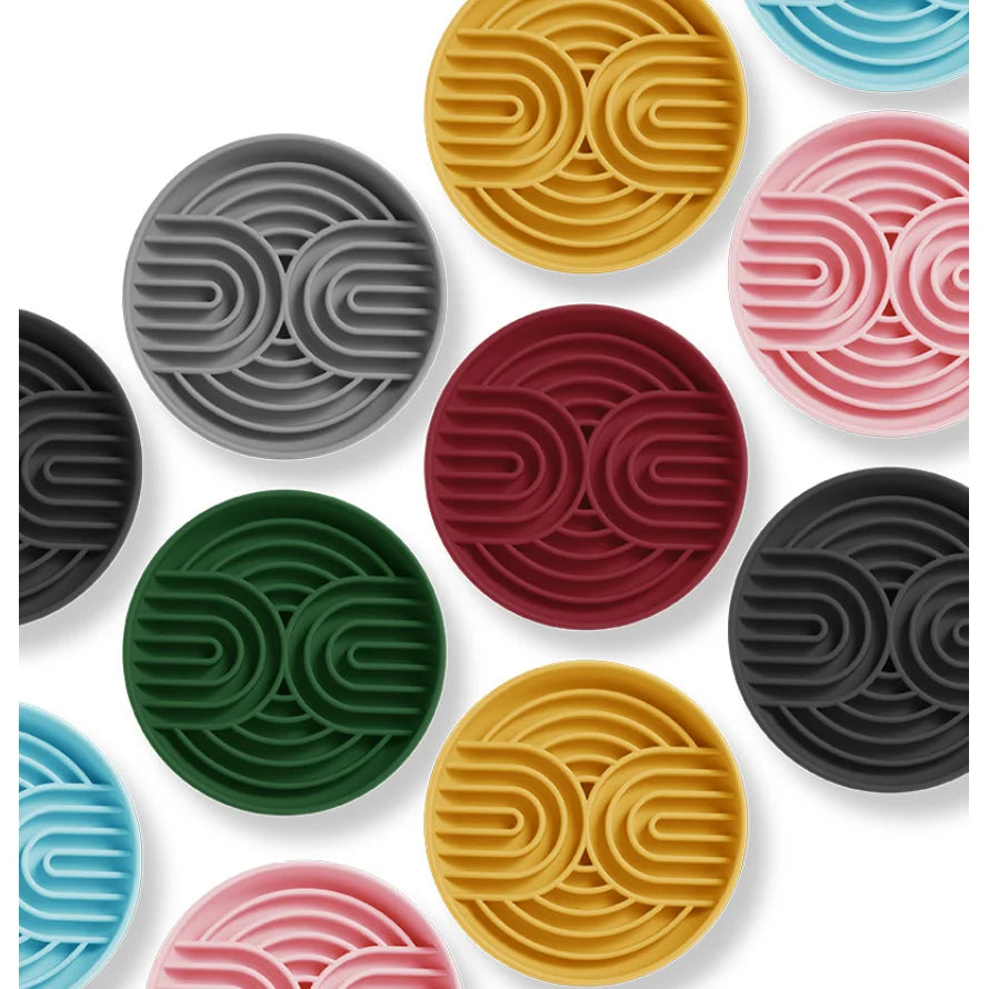 Silicone Dog Bowl Slow Feeder with Suction Cup & Licking Pad