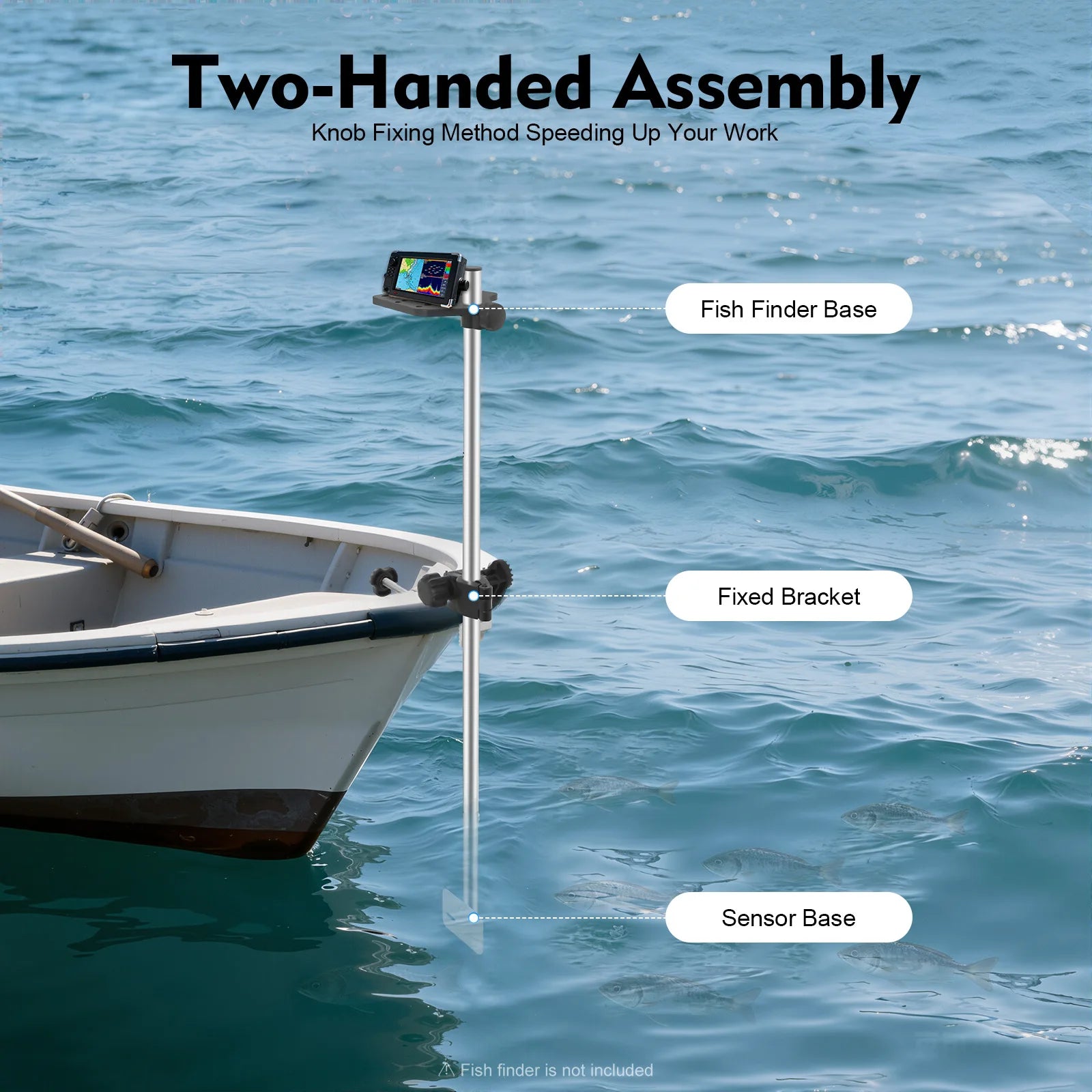 Portable Transducer Mount Universal 360° Adjustable Rotating Fish Finder Mount.