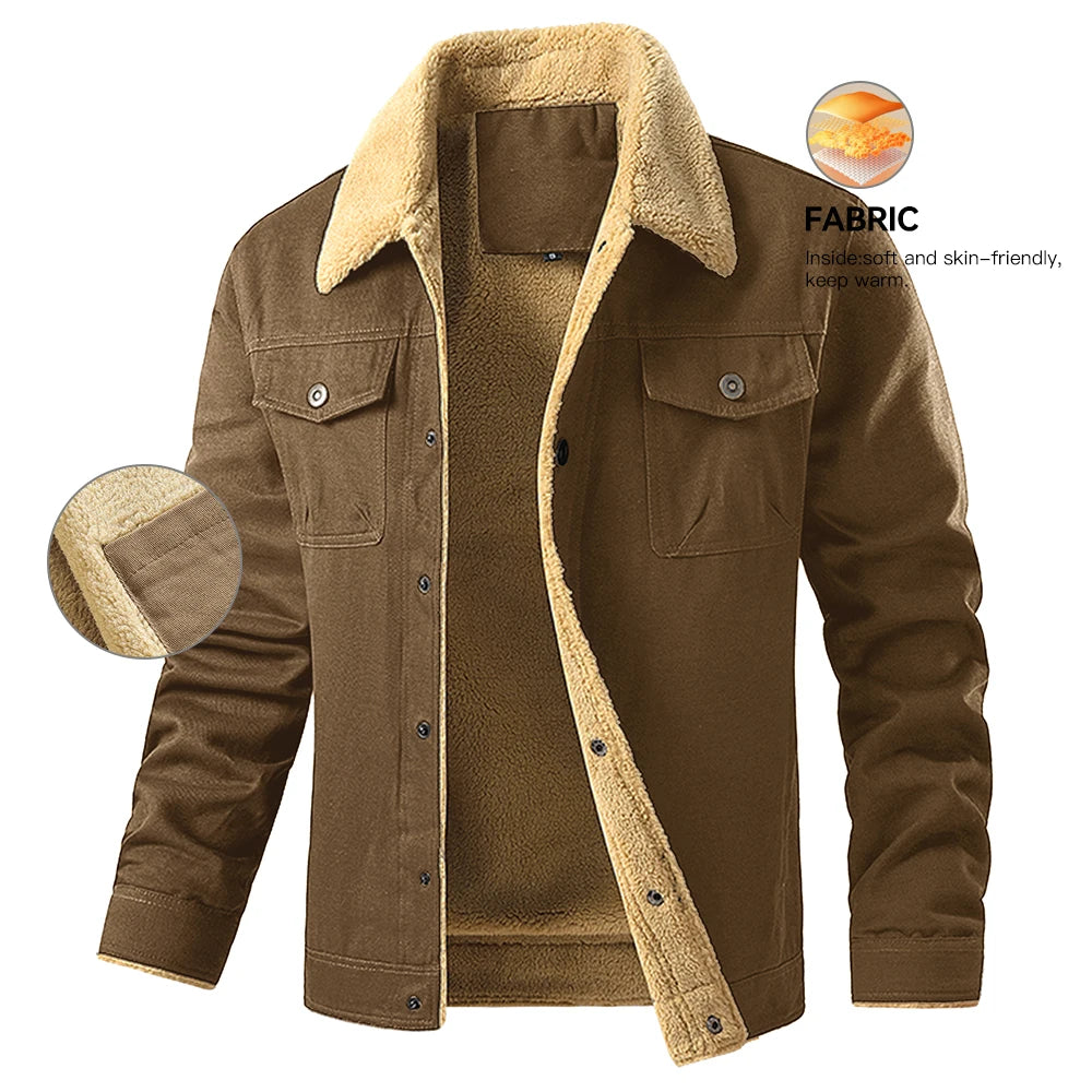 Men's Jackets Winter Warm Waterproof Fleece Lined High Quality Multi-color Coat Comfortable.