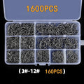 Circle Fishhook 3#-12# Jig Barbed Bait Tackle 50-1600Pcs/Box