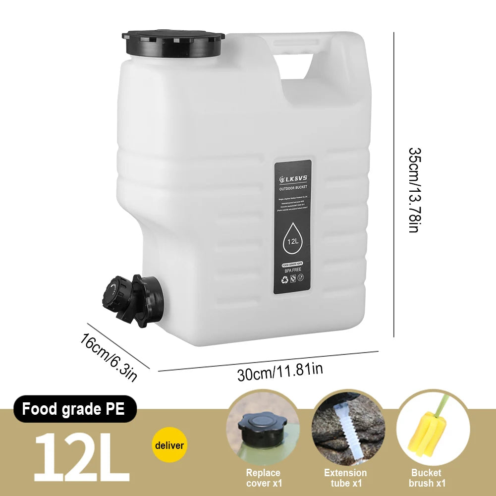 10/11/12L Drinking Water Container with Spigot Leakproof Camping Water.
