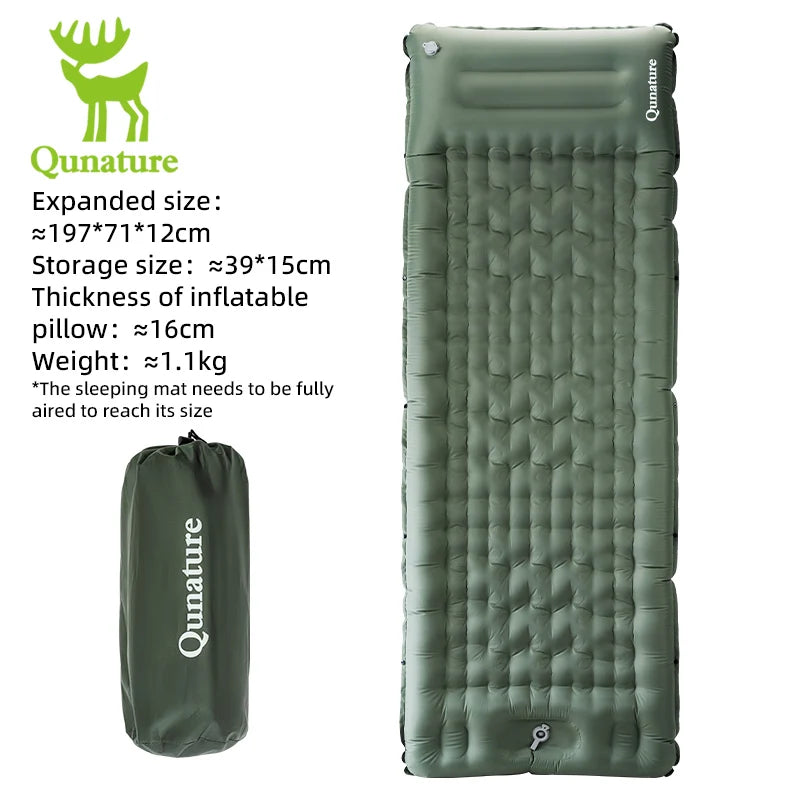 Qunature Local Shipping Camping Inflatable Mattress Sleeping Pad Ultralight.