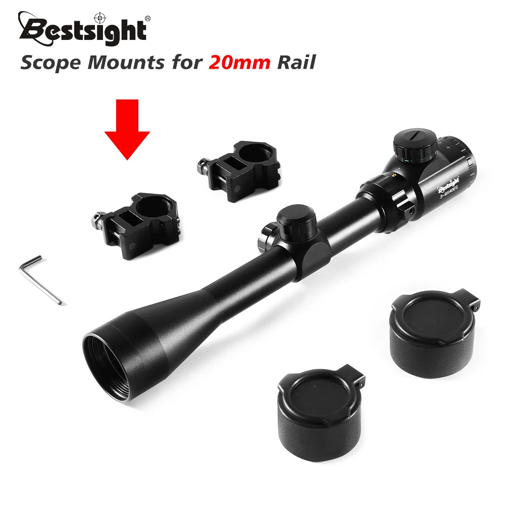 Riflescope 3-9x40 Rifle Sniper Scope Red or Green Illuminated Optical with Mounts.