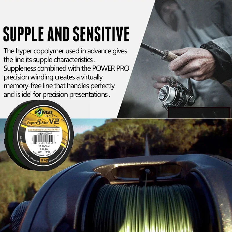 Power Pro SSV2 Braided Fishing Line – 300yds, 10–80lb | USA PE Braid for Catfish & Saltwater