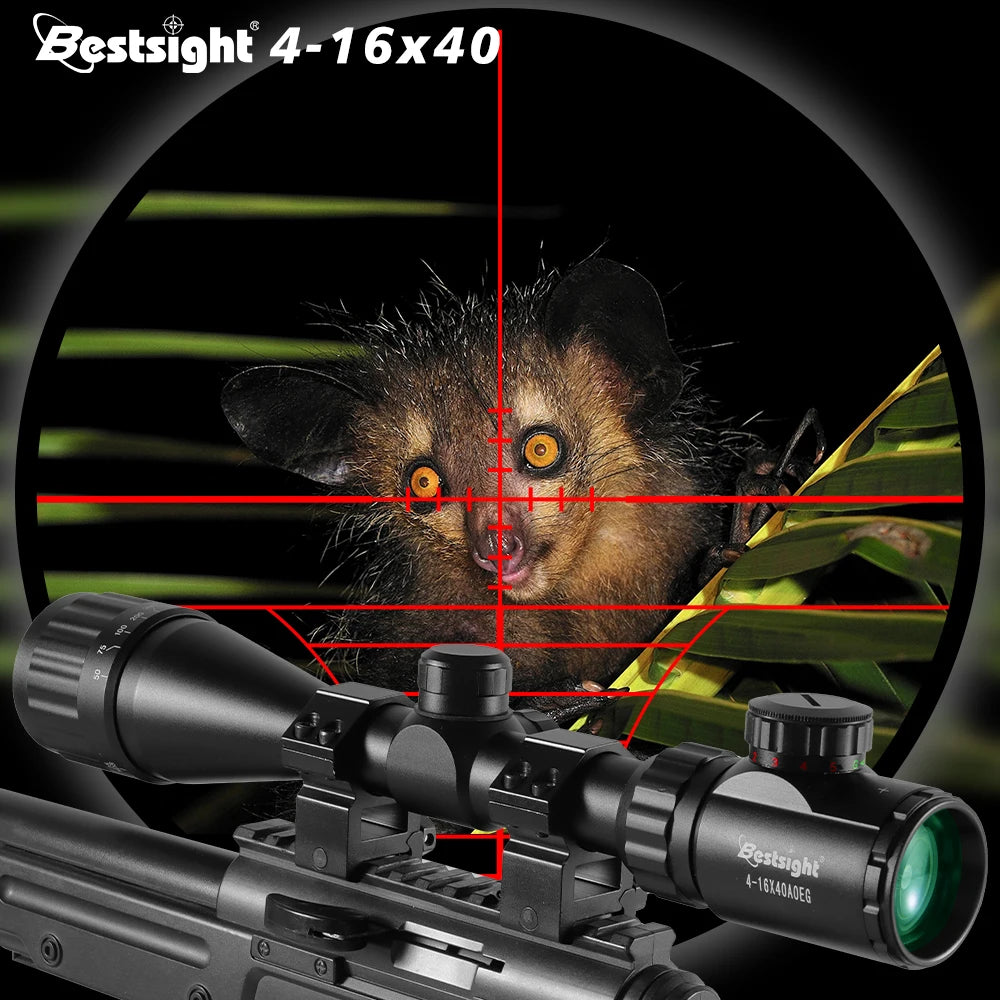4-16X40 AOE Optics Hunting Riflescope Red&Green Dot Illuminated.