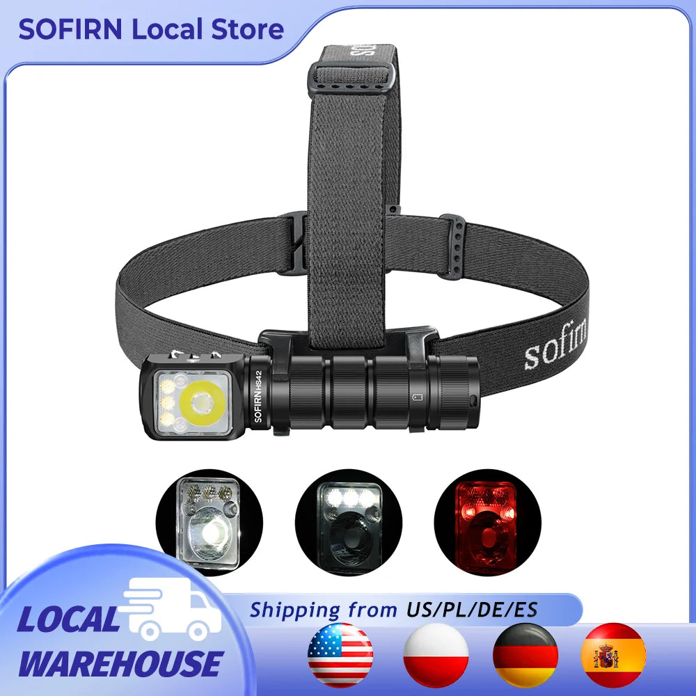 SOFIRN HS42 Headlamp 2100lm 18650 EDC USB C Rechargeable with Power Bank Flashlight Magnetic for Camping