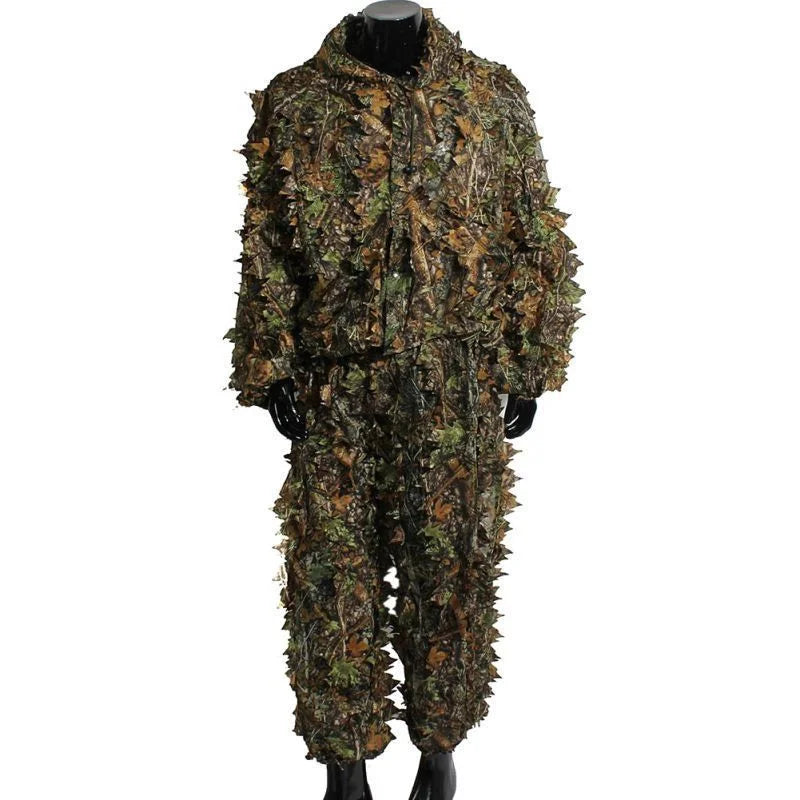 3D Ghillie Suit Tactical Outdoor Camouflage Clothes Leafy Bionic Jungle.