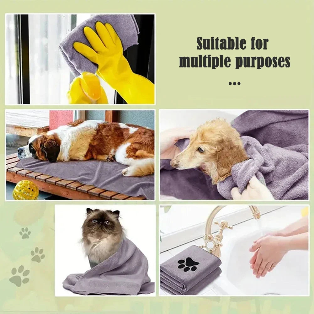 1Pc Pet Towel Soft, Thickened and Quick-drying Small Large Dog Cat Bath Towel Absorbs Water.