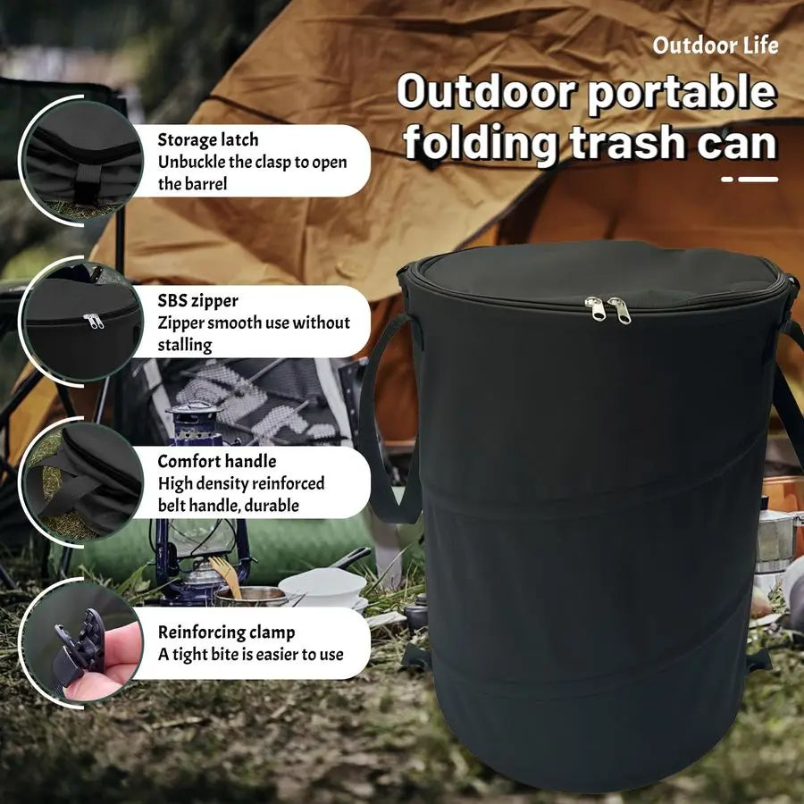 up Camping Trash can with lid,Collapsible 24 Gallons Trash and Garden.