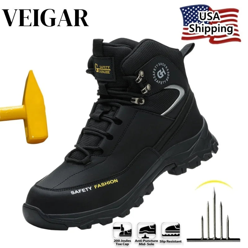 SUADEX Steel Toe Boots for Men Work Boots Indestructible.