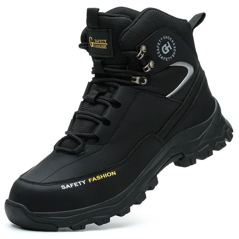 High Top Safety Shoes Men Steel Toe Work Shoes Men Work Safety Boots Anti Smash.