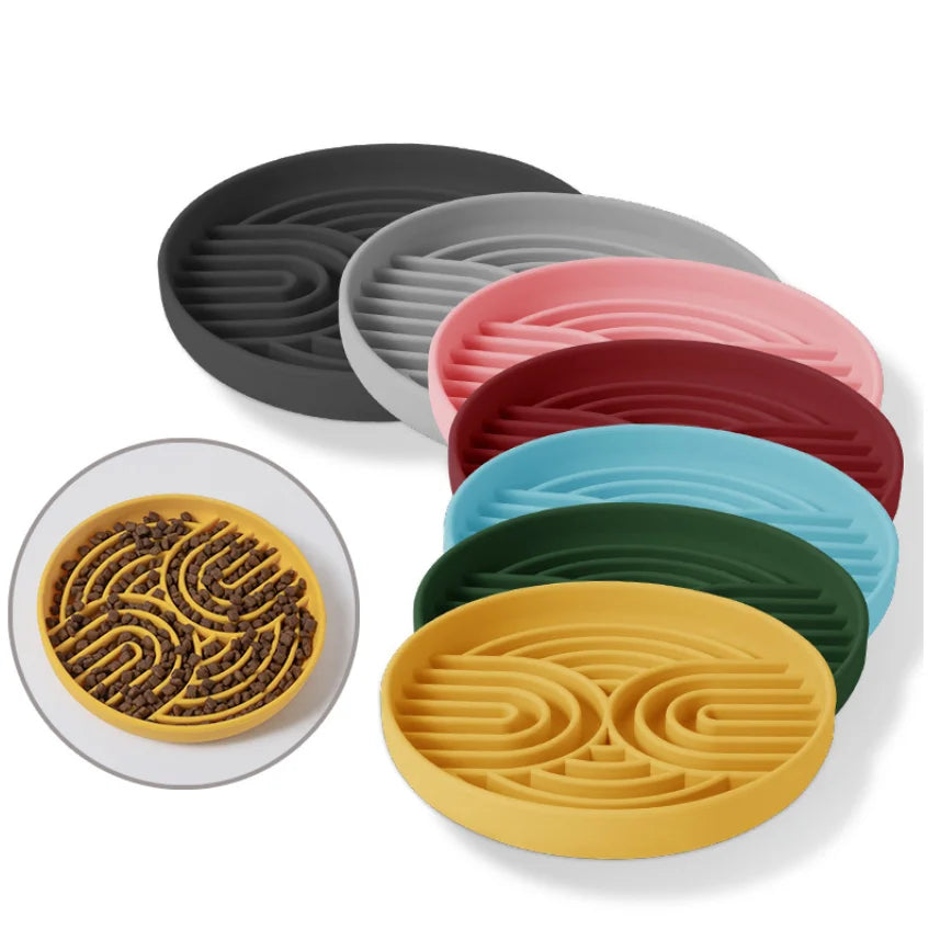 Silicone Dog Bowl Slow Feeder with Suction Cup & Licking Pad