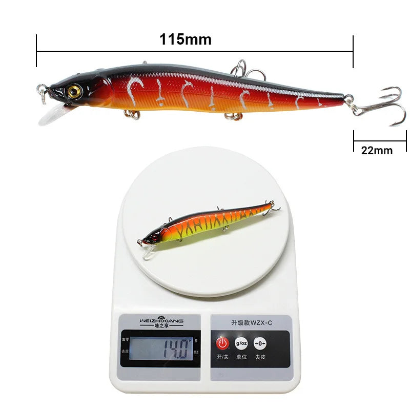 Realistic Fishing Lure - 11.5cm Bionic Swimbait with 3D Eyes and Treble Hooks