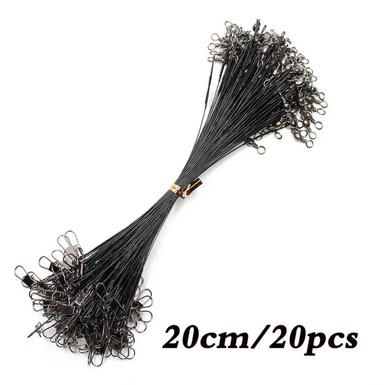 Anti Bite Steel Fishing Line Steel Wire Leader With Swivel Fishing Accessory.