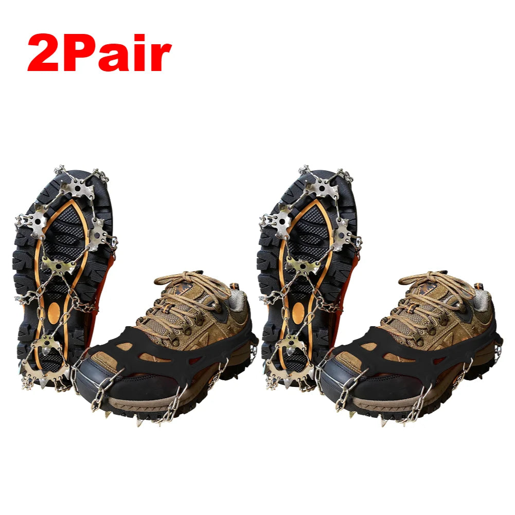 1/2Pair 19 Teeth Snow Spikes Crampons Anti Slip Ice Gripper.