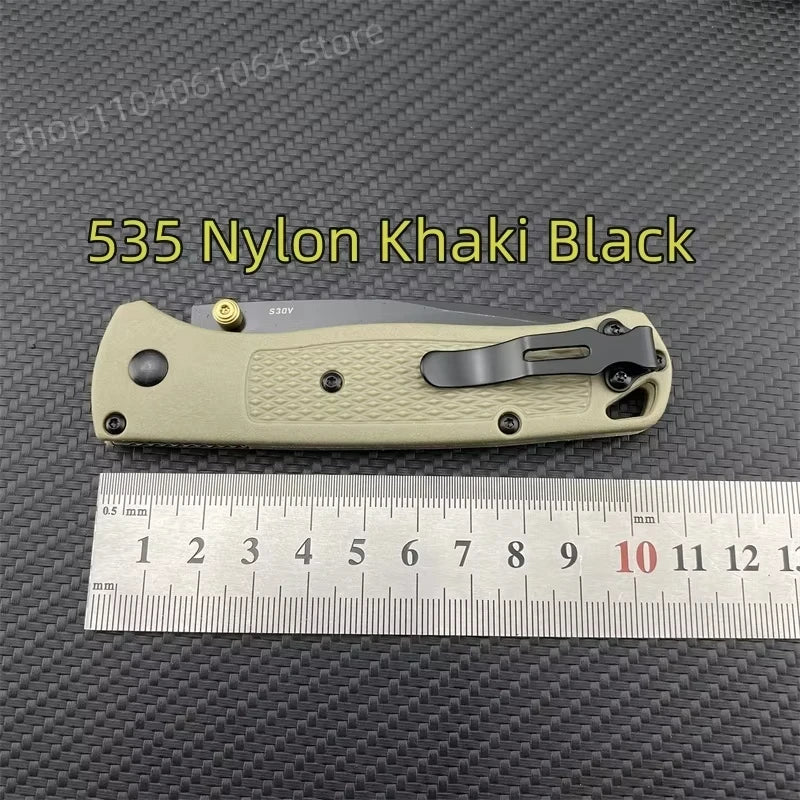 BM 535 Bugout Multi EDC Folding Knife Grivory Handle Drop Point Ultra.