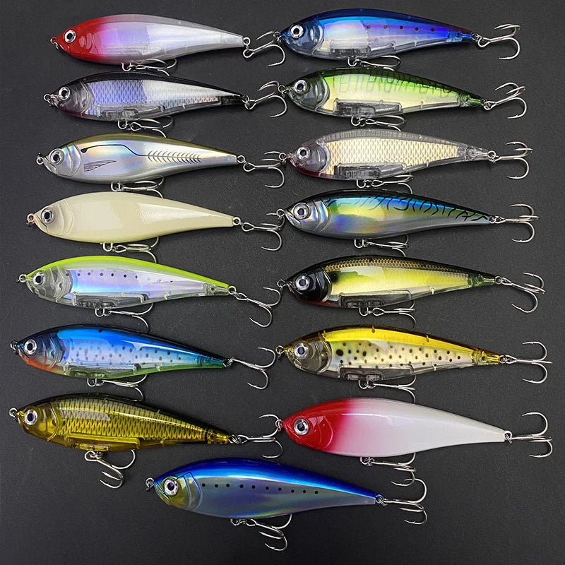 130mm 48g Pencil Fishing Lures Saltwater Trout Pesca Artificial Hard Twitchbait 3D Floating Wobblers for Twitch Fishing Supplies